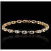 Image 1 : 10KT Yellow Gold 5.00ctw Aquamarine Bracelet