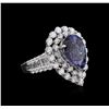 Image 2 : 18KT White Gold 3.67ct Tanzanite and Diamond Ring
