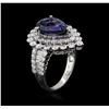 Image 3 : 18KT White Gold 3.67ct Tanzanite and Diamond Ring