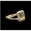 Image 2 : 14KT Yellow Gold 2.12ct Citrine and Diamond Ring