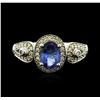 Image 1 : 14KT White Gold 1.04ct Tanzanite and Diamond Ring