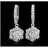 Image 1 : 14KT White Gold 4.92ctw Diamond Earrings