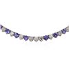 Image 2 : 14KT White Gold 49.64ctw Tanzanite and Diamond Necklace