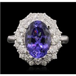 14KT White Gold 5.21ct Tanzanite and Diamond Ring
