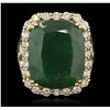 Image 1 : 14KT Yellow Gold 15.27ct Emerald and Diamond Ring