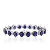Image 2 : 14KT White Gold 31.32ctw Corundum and Diamond Bracelet
