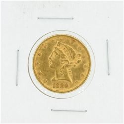 1880 $5 AU Liberty Head Half Eagle Gold Coin