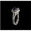 Image 3 : 14KT White Gold 4.65ct Sapphire and Diamond Ring