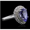 Image 2 : 14KT White Gold 4.25ct Tanzanite and Diamond Ring