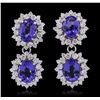 Image 1 : 14KT White Gold 10.92ctw Tanzanite and Diamond Earrings