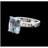 Image 2 : 14KT White Gold 4.93ct Aquamarine and Diamond Ring