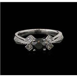 1.27ctw Black Diamond Ring - 18KT White Gold