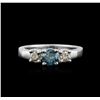 Image 1 : 14KT White Gold 0.84ctw Fancy Blue Diamond Ring