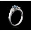 Image 3 : 14KT White Gold 0.84ctw Fancy Blue Diamond Ring