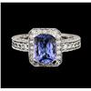 Image 1 : 14KT White Gold 1.54ct Tanzanite and Diamond Ring