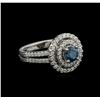 Image 2 : 1.35ctw Fancy Blue Diamond Ring - 14KT White Gold