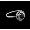 Image 2 : 14KT White Gold 0.97ct Sapphire and Diamond Ring
