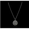 Image 2 : 14KT White Gold 0.52ctw Diamond Pendant With Chain