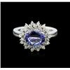 Image 1 : 14KT White Gold 1.79ct Tanzanite and Diamond Ring