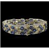 Image 2 : 37.44ctw Blue Sapphire and Diamond Bracelet - 14KT Yellow Gold