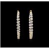 Image 1 : 3.69ctw Diamond Hoop Earrings - 18KT Yellow Gold