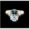 Image 1 : 14KT Yellow and White Gold 4.93ct Aquamarine and Diamond Ring