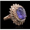 Image 2 : 14KT Rose Gold 8.53ct Tanzanite and Diamond Ring