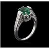 Image 3 : 14KT White Gold 1.42ct Emerald and Diamond Ring
