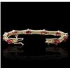 Image 3 : 14KT Yellow Gold 9.09ctw Ruby and Diamond Bracelet