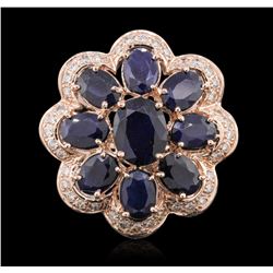 14KT Rose Gold 10.37ctw Sapphire Ring