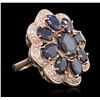 Image 2 : 14KT Rose Gold 10.37ctw Sapphire Ring