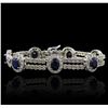 Image 1 : 14KT White Gold 8.54ctw Sapphire and Diamond Bracelet