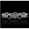 Image 2 : 14KT White Gold 8.54ctw Sapphire and Diamond Bracelet