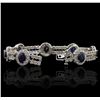 Image 3 : 14KT White Gold 8.54ctw Sapphire and Diamond Bracelet