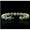 Image 3 : 14KT Yellow Gold 20.90ctw Emerald and Diamond Bracelet