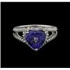 Image 1 : 4.45ct Tanzanite and Diamond Ring - 14KT White Gold