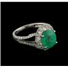 Image 2 : 18KT White Gold 3.06ct Emerald and Diamond Ring