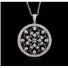 Image 2 : 14KT White Gold 0.40ctw Diamond Pendant With Chain