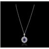 Image 2 : 14KT White Gold 4.80ct Tanzanite and Diamond Pendant With Chain