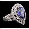 Image 2 : 14KT Two-Tone 5.39ct Tanzanite and Diamond Ring