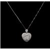 Image 2 : 18KT White Gold 1.43ctw Diamond Pendant With Chain