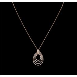 0.96ctw Diamond Pendant With Chain - 14KT Rose Gold