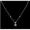 Image 1 : 14KT Rose Gold 0.98ctw Diamond Necklace