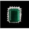 Image 1 : 14KT White Gold 10.52ct Emerald and Diamond Ring