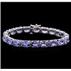 Image 1 : 14KT White Gold 27.82ctw Tanzanite Bracelet