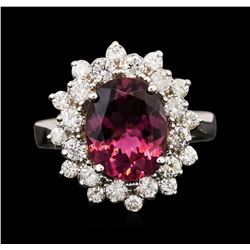 14KT White Gold 2.36ct Pink Tourmaline and Diamond Ring