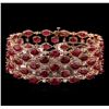 Image 1 : 63.05ctw Ruby and Diamond Bracelet - 14KT Rose Gold