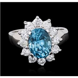 14KT White Gold 3.19ct Topaz and Diamond Ring