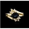 Image 1 : 14KT Yellow Gold 1.45ct Sapphire and Diamond Ring