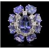 Image 1 : 14KT White Gold 18.66ctw Tanzanite Diamond Ring